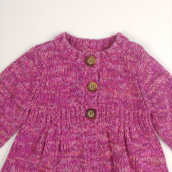 Old Navy Purple-Pink Marled Knit Cardigan 12-18 Months - Picture 6 of 13